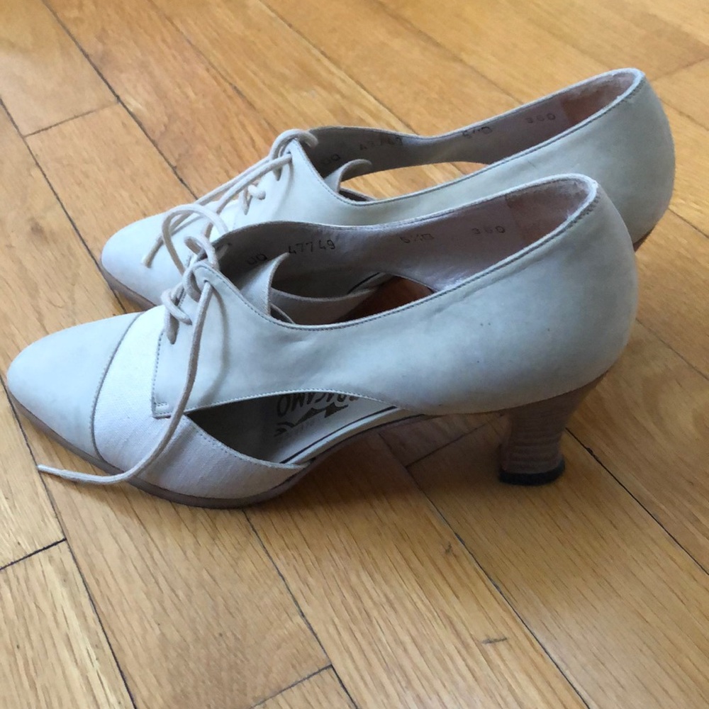 Salvatore Ferragamo heels with cut out and laces